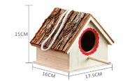 Hình dạng ngôi nhà Vỏ cây Chiều cao 15cm Hộp chim bằng gỗ